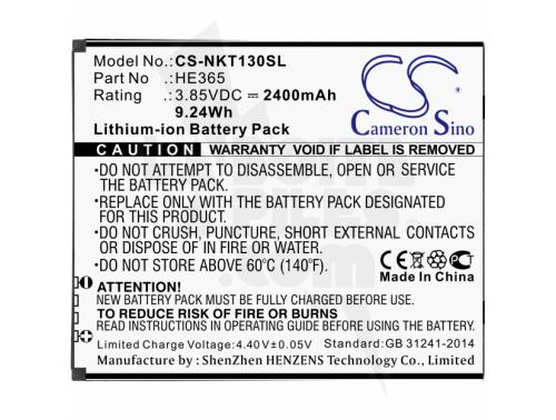 BATTERIE COMPTIBLE LI-ION 3.85V - 2400MAH POUR NOKIA