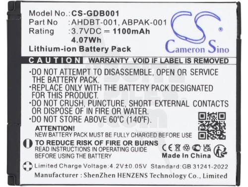 BATTERIE LI-ION 3.7V - 1100MAH POUR GOPRO