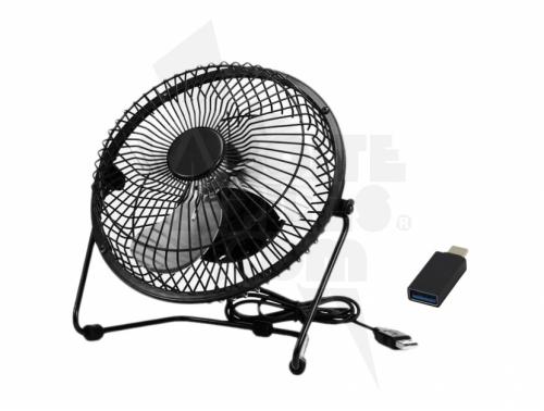 MINI VENTILATEUR DE BUREAU-ALIMENTATION PAR USB-A/USB-C (VIA ADAPTATEUR)