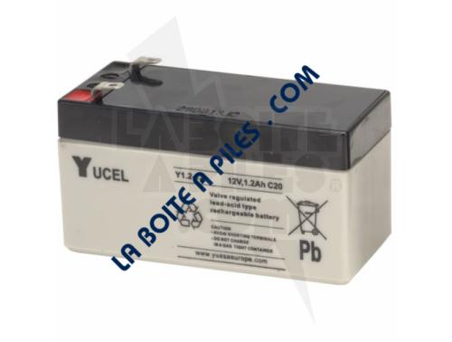 BATTERIE PLOMB 12V-1.2AH YUCEL FLAMME RETARDANTE