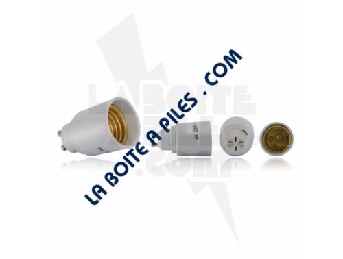 ADAPTATEUR CULOT AMPOULE GU10 VERS E27