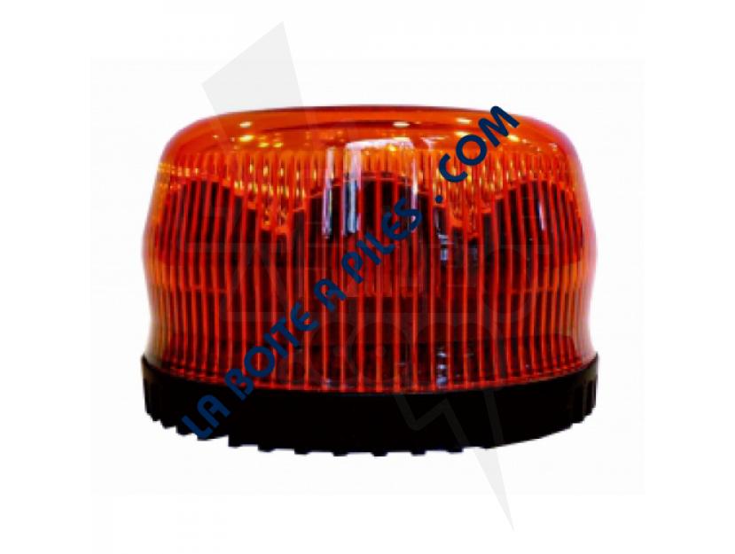 GYROPHARE LED ROTATIF ORANGE MAGNETIQUE AVEC CORDON -3 FONCTIONS