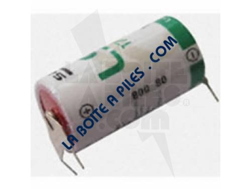 PILE 2/3 AA SAFT LITHIUM THIONYLE CHLORIDE BROCHE CIRCUIT IMPRIMÉ 3.6V 2 PICOTS +