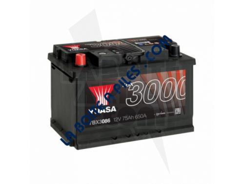 BATTERIE VOITURE YBX3086 12V 75AH 650A YUASA  (+G)