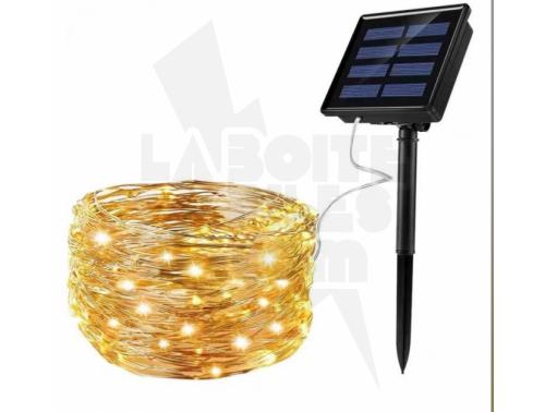 GUIRLANDE SOLAIRE 200 LEDS BLANC CHAUD