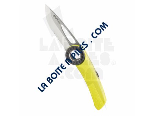 COUTEAU MOUSQUETONNABLE PETZL SPATHA JAUNE