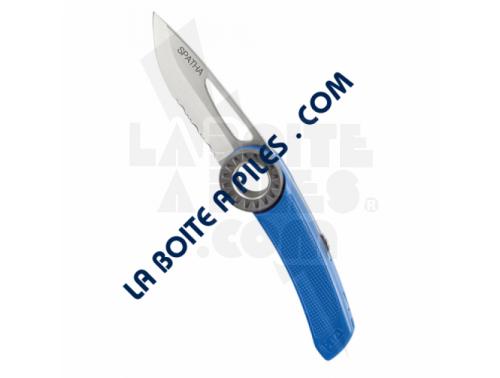COUTEAU MOUSQUETONNABLE PETZL SPATHA BLEU