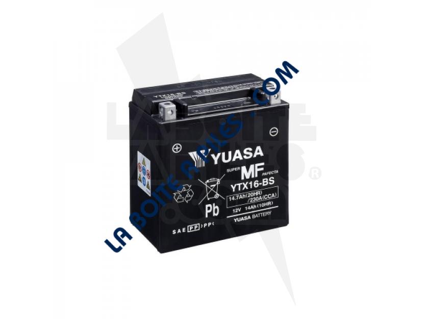 Batterie moto YUASA YTX16-BS 12V 14Ah