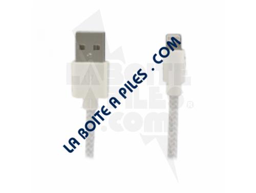 CABLE MICRO USB. CABLE 1M. CHARGE ET SYNCHRONISATION. COULEUR BLANCHE. COMPATIBLE TOUS APPAREILS SE CHARGEANT EN MICRO USB