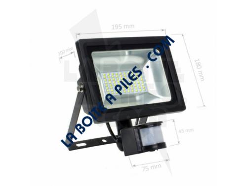 PROJECTEUR LED SMD AVEC DÉTECTEUR DE PRESENCE PIR 30W