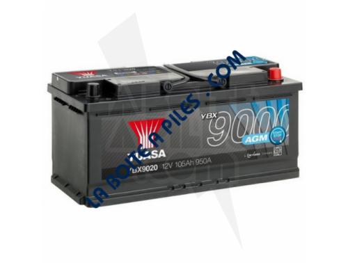 BATTERIES AGM YBX9000 START STOP PLUS 12V/105AH