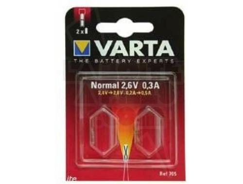 BLISTER DE 2 AMPOULES VARTA 2.6V-0.3AH BROCHES FIL