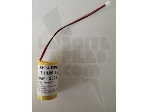 PILE LITHIUM 3.6V POUR DÉTECTEUR DE MOUVEMENT VIDEO DELTA DORE TYXAL+ BP DMBV / 6416224 / 1S1P LSH14 SAFT / WILPA 2471A - 2642A  / 2280013