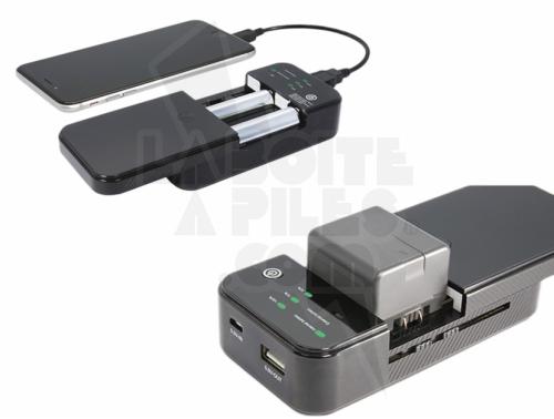 CHARGEUR UNIVERSEL DE PILES ET BATTERIES AVEC FONCTION POWER BANK