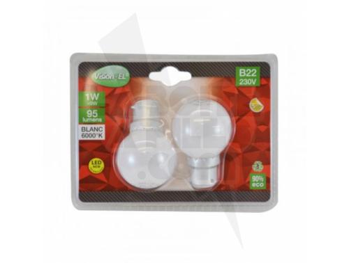 AMPOULE B22 LED -  1W -  6000K