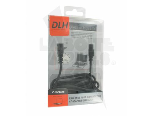 CABLE RALLONGE POUR ALIMENTATION SECTEUR ET CHARGEUR VOITURE DLH PC PORTABLES