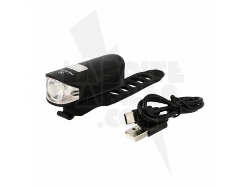 ECLAIRAGE VELO RECHARG.USB AV KHEAX REDA III 350 LUMEN (FIXATION CINTRE)
