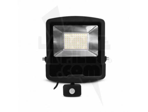 PROJECTEUR LED NOIR + DÉTECTEUR 70W 3000K IP65