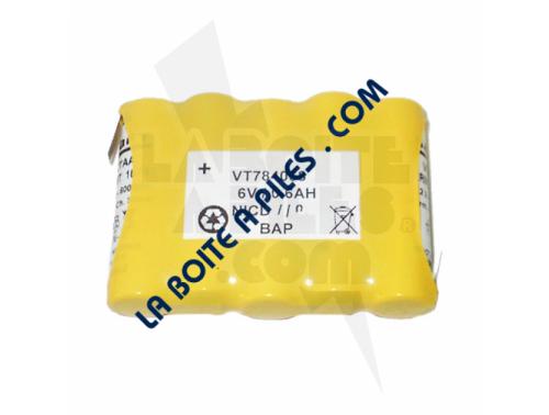 BATTERIE NICD 6V / 0.8AH POUR ALARME NUGELEC BAAS - SAFT 5VTAA / 5VSTAAL 784068 / 805704D