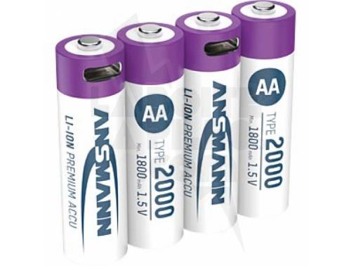 BATTERIE LI-ION, AA (MIGNON), 2 1800 MAH, 1,5 V, LOT DE 4