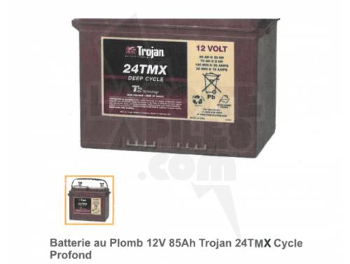 BATTERIE TROJAN DEEP CYCLE 24TMX 12V
